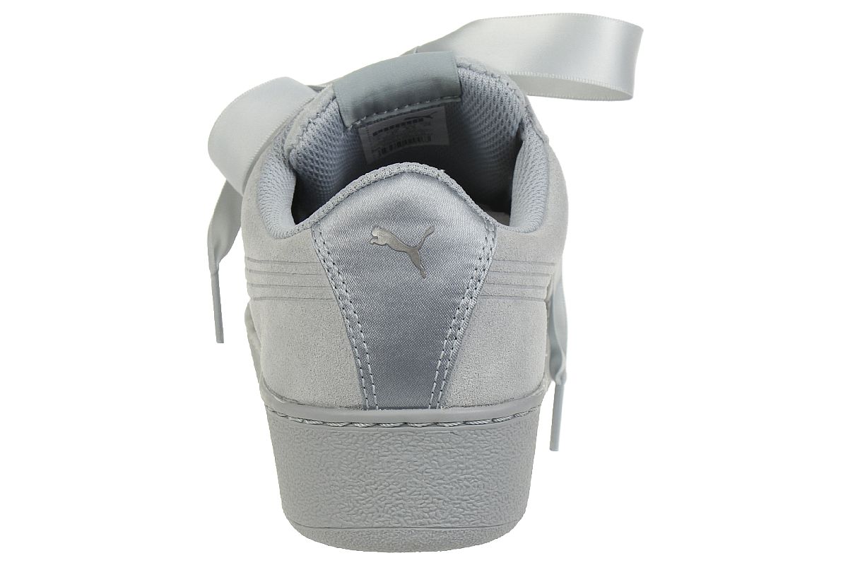 Puma Vikky Platform Ribbon S leather Sneaker Damen Schuhe 366418 02 grau