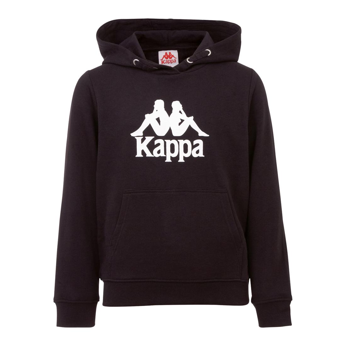 Kappa Unisex Hooded Sweatshirt Kids Kapuzenpullover Hoody 705322J Schwarz