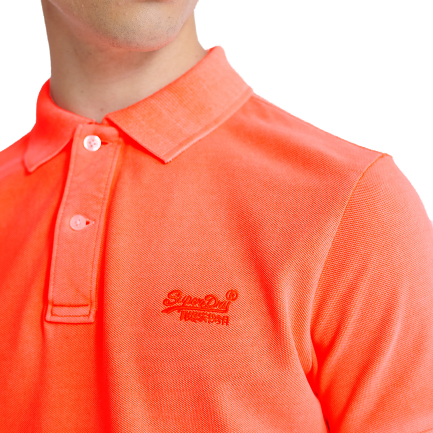 Superdry Herren Vintage Destroy S/S Pique Polo Shirt Sleeve Shirt M1110014A orange
