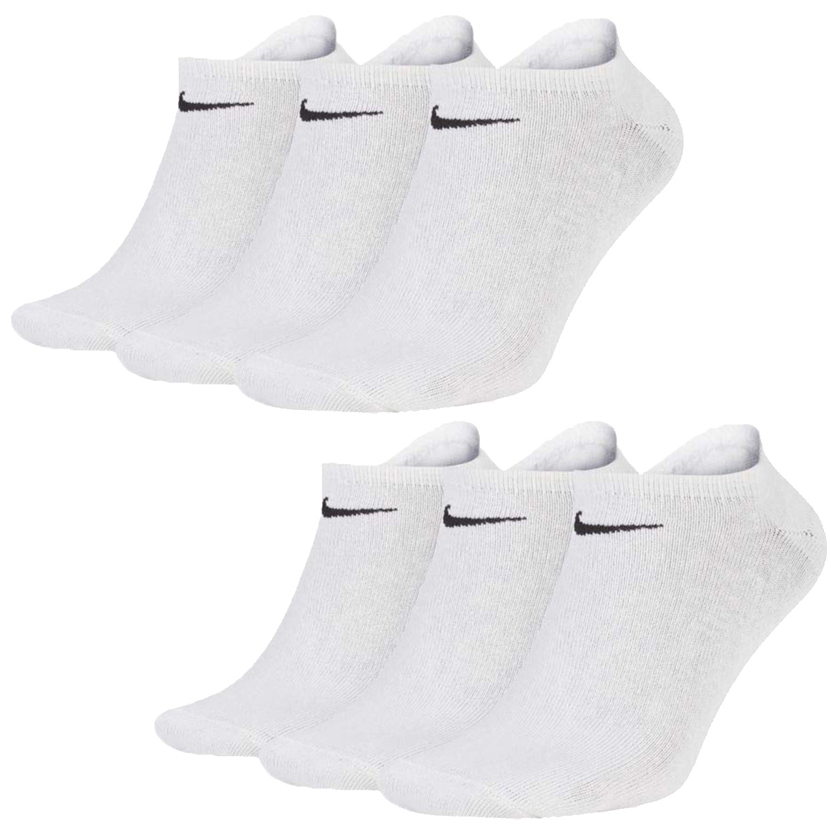 6 Paar Nike Sneaker Socken No Show Füßlinge schwarz / weiß / Mehrfarbig