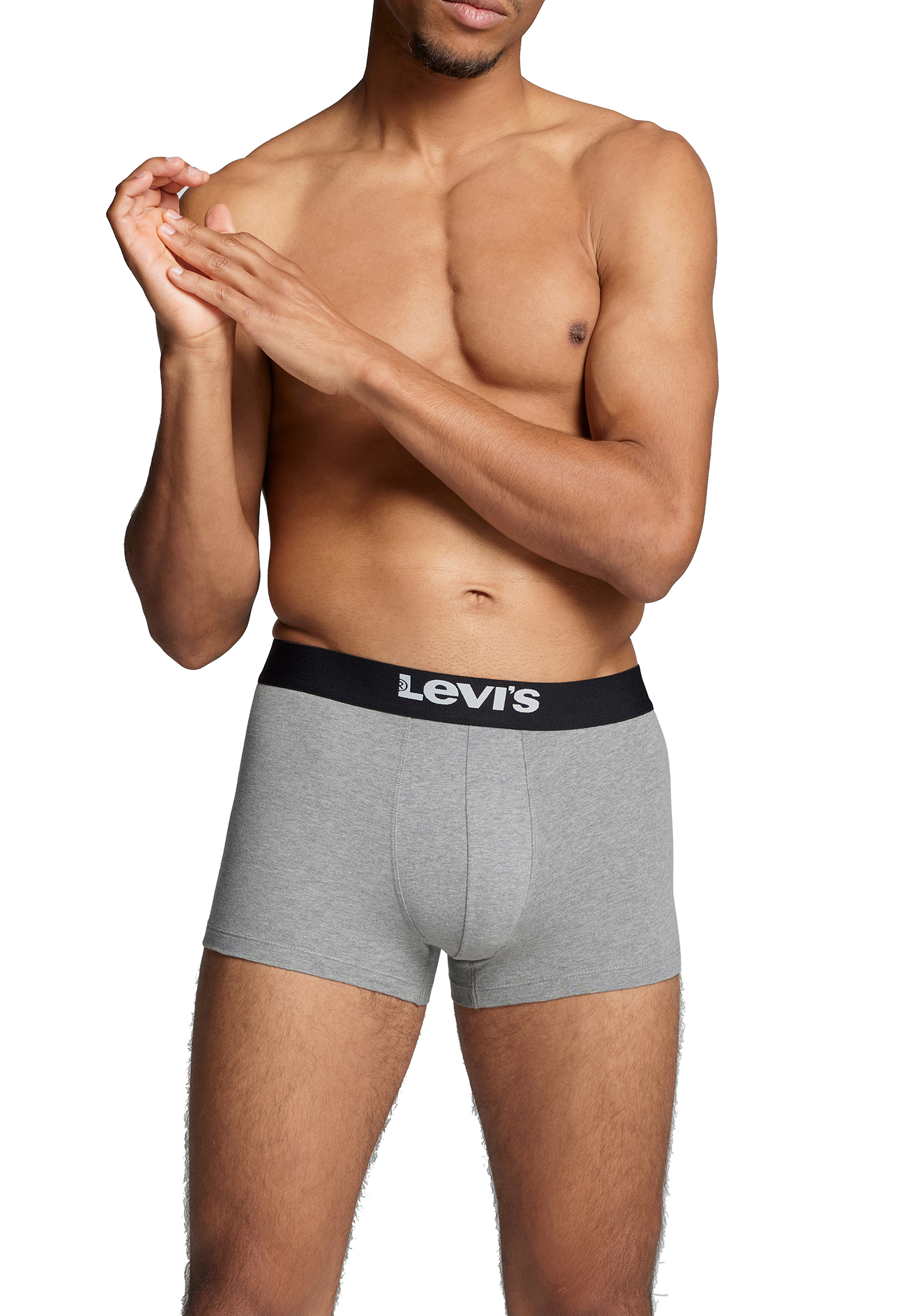 Levi's Solid Basic Herren Boxershorts Unterwäsche aus Bio-Baumwolle im 2er Pack