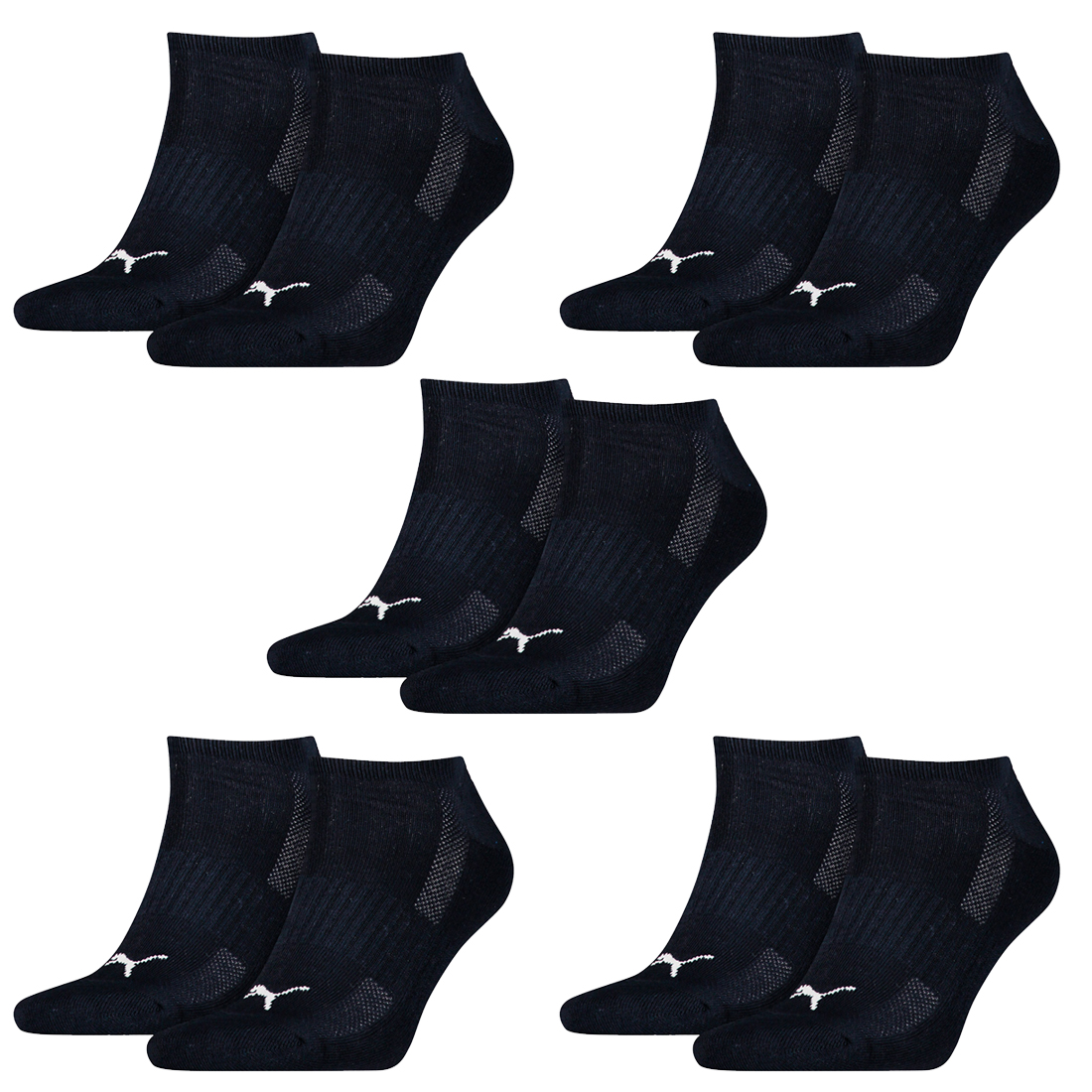 10 Paar Puma Sneaker Socken mit Frottee-Sohle Gr. 35 - 46 Unisex Cushioned Kurzsocken