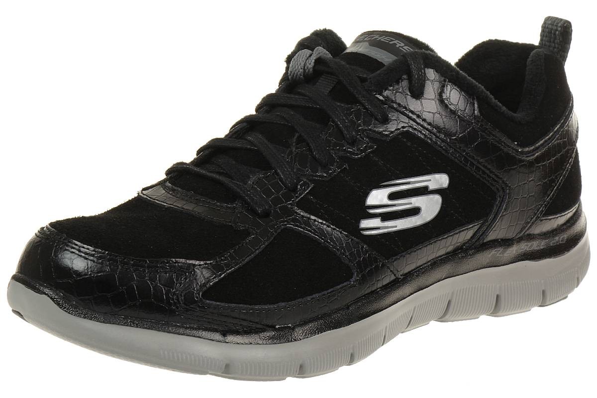 Skechers Flex Appeal 2.0 Soft Damen Sneaker Fitnessschuhe schwarz