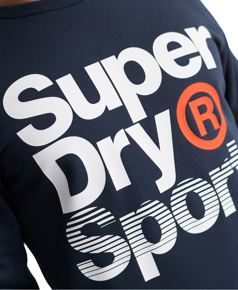 Superdry Herren Core Sport Crew Sweatshirt Pullover MS300009A Blau