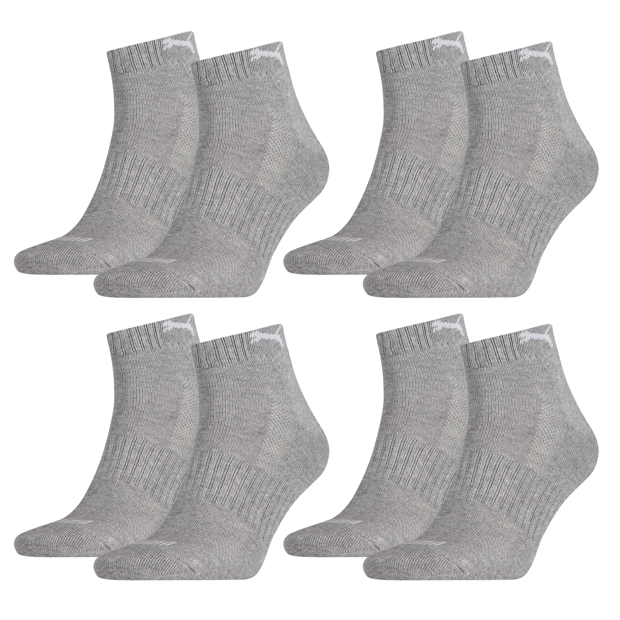 8 Paar Puma Quarter Socken mit Frottee-Sohle Gr. 35 - 46 Unisex Cushioned Kurzsocken
