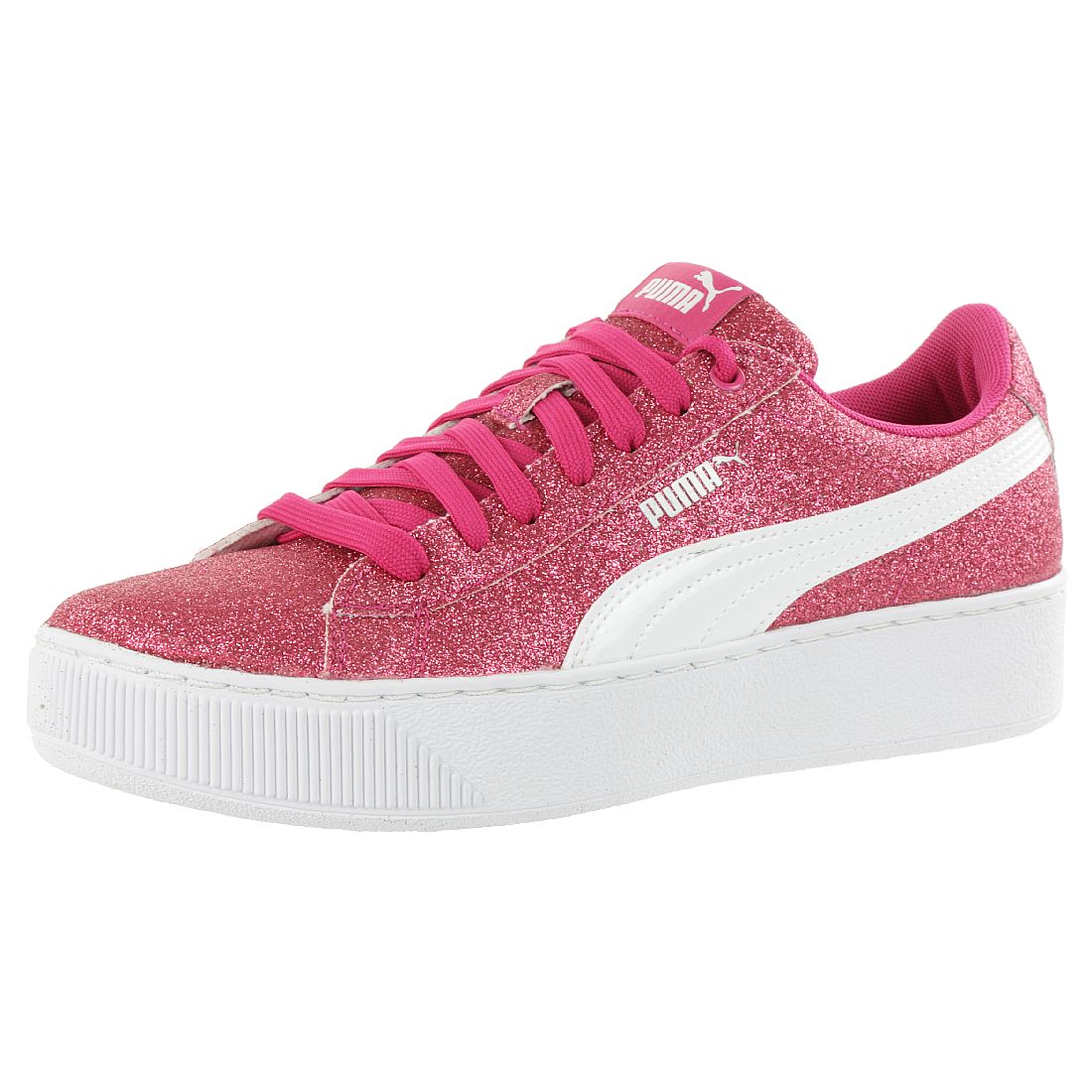 Puma Vikky Platform Glitzer Junior Mädchen Damen Schuh Pink 366856 01
