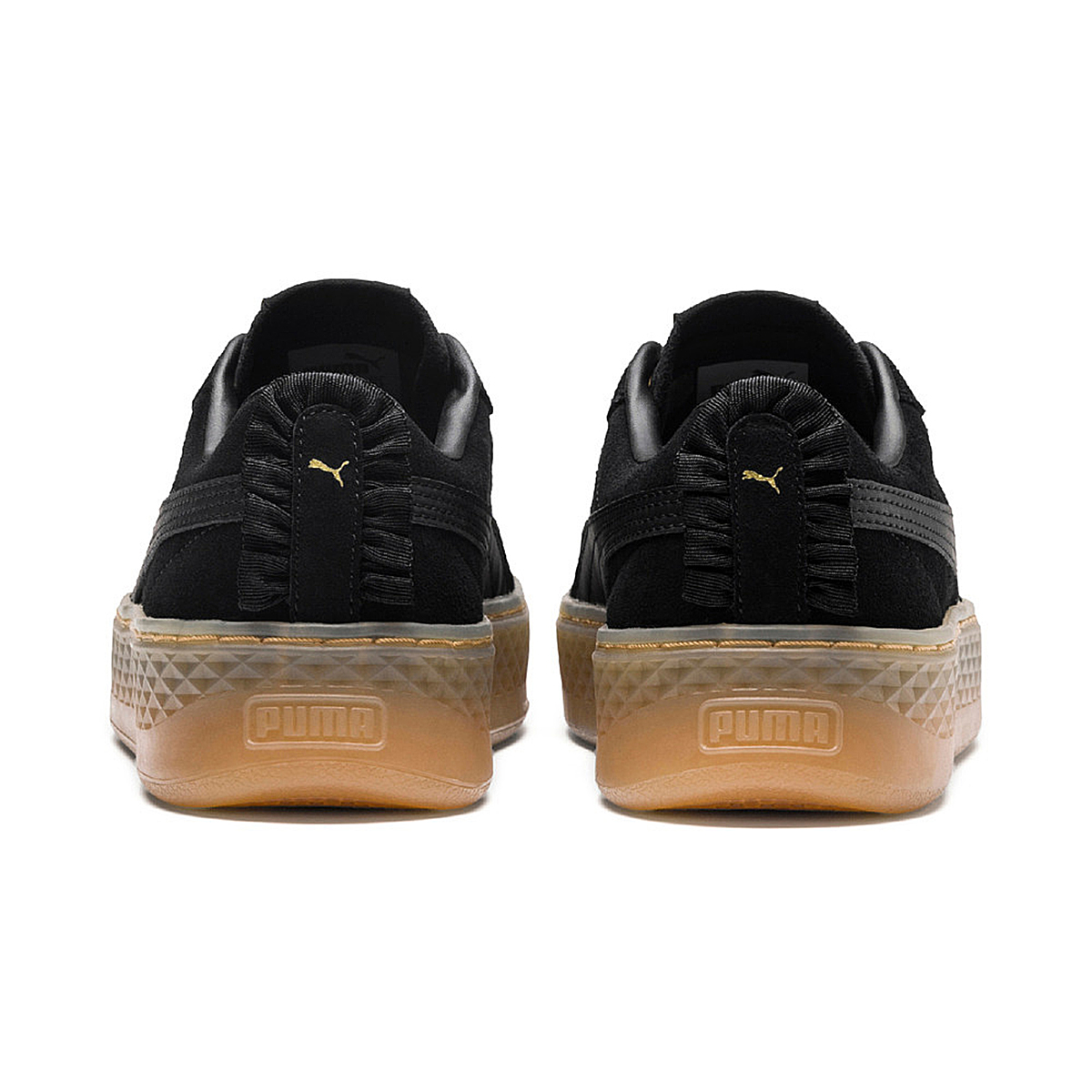 Puma Smash Platform Frill Sneaker Damen Schuhe 366928 01 schwarz