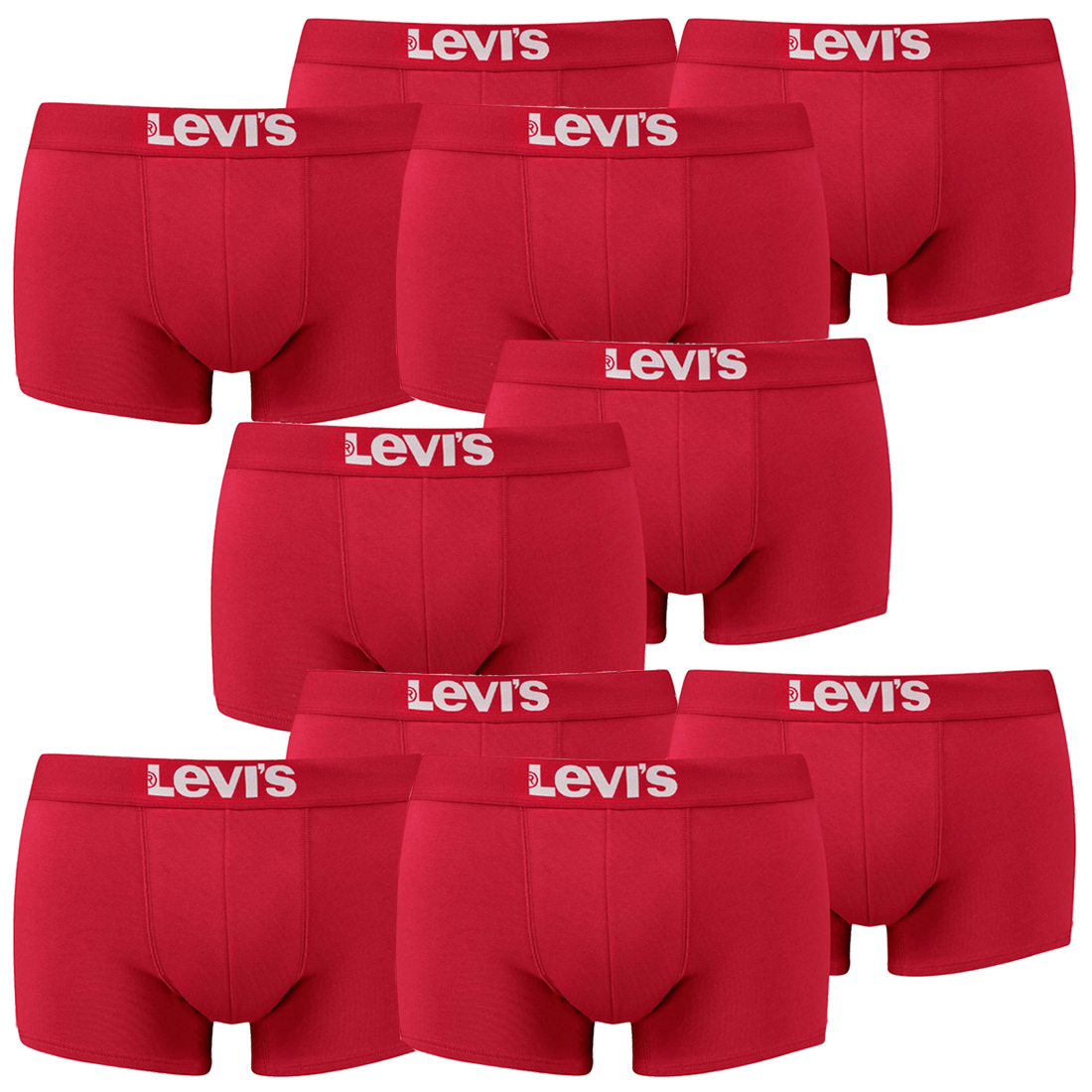 10er Pack Levis Men Solid Basic Trunk Boxershorts Unterhose Pant Unterwäsche