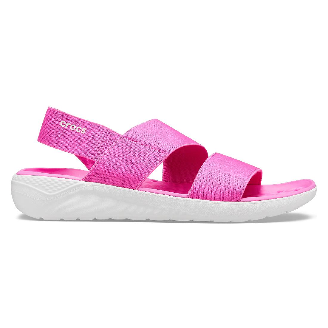 Crocs LiteRide Stretch Sandal W Damen Sandale Freizeitschuh 206081 Pink
