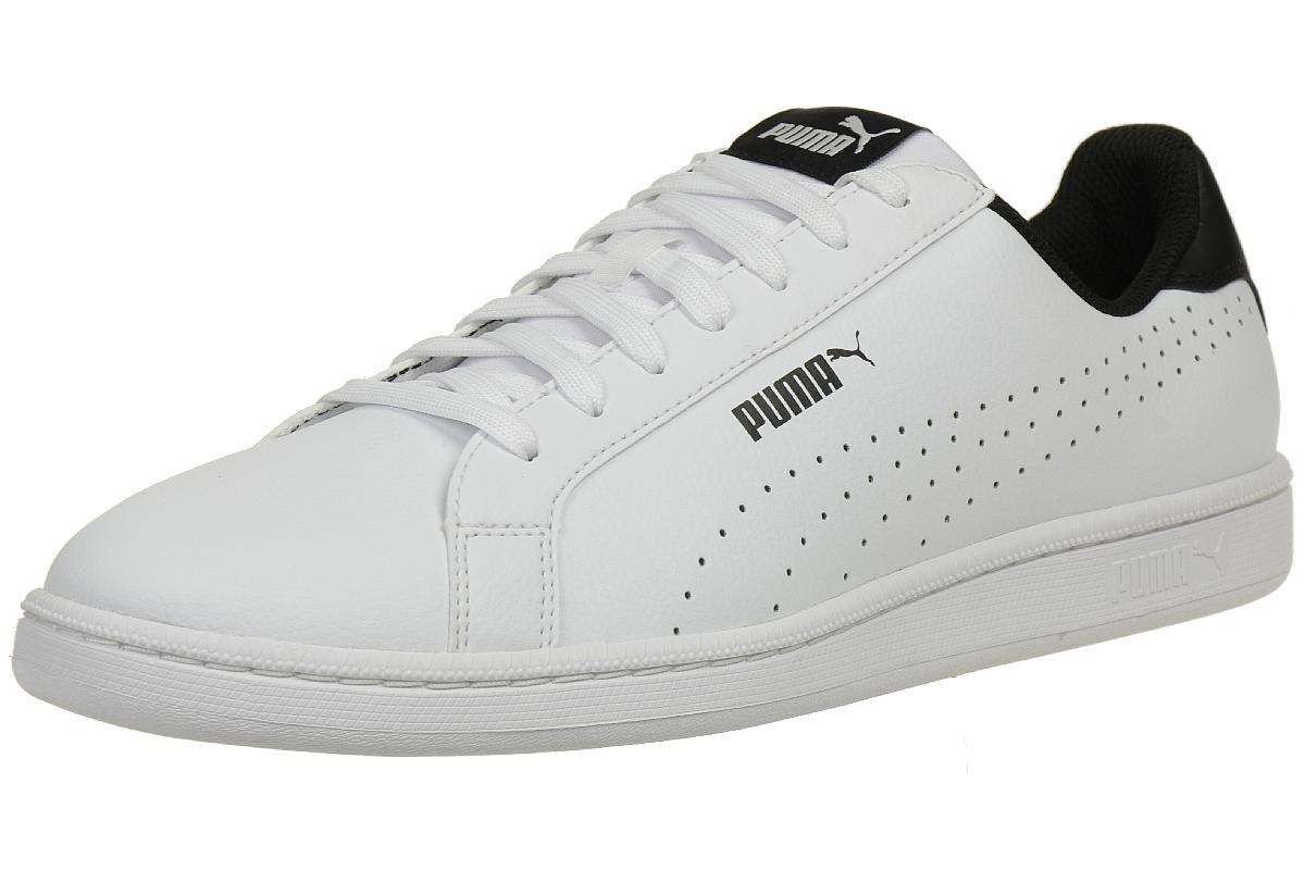 Puma Smash Perf Herren Sneaker Schuhe Leder 363722 01 white black