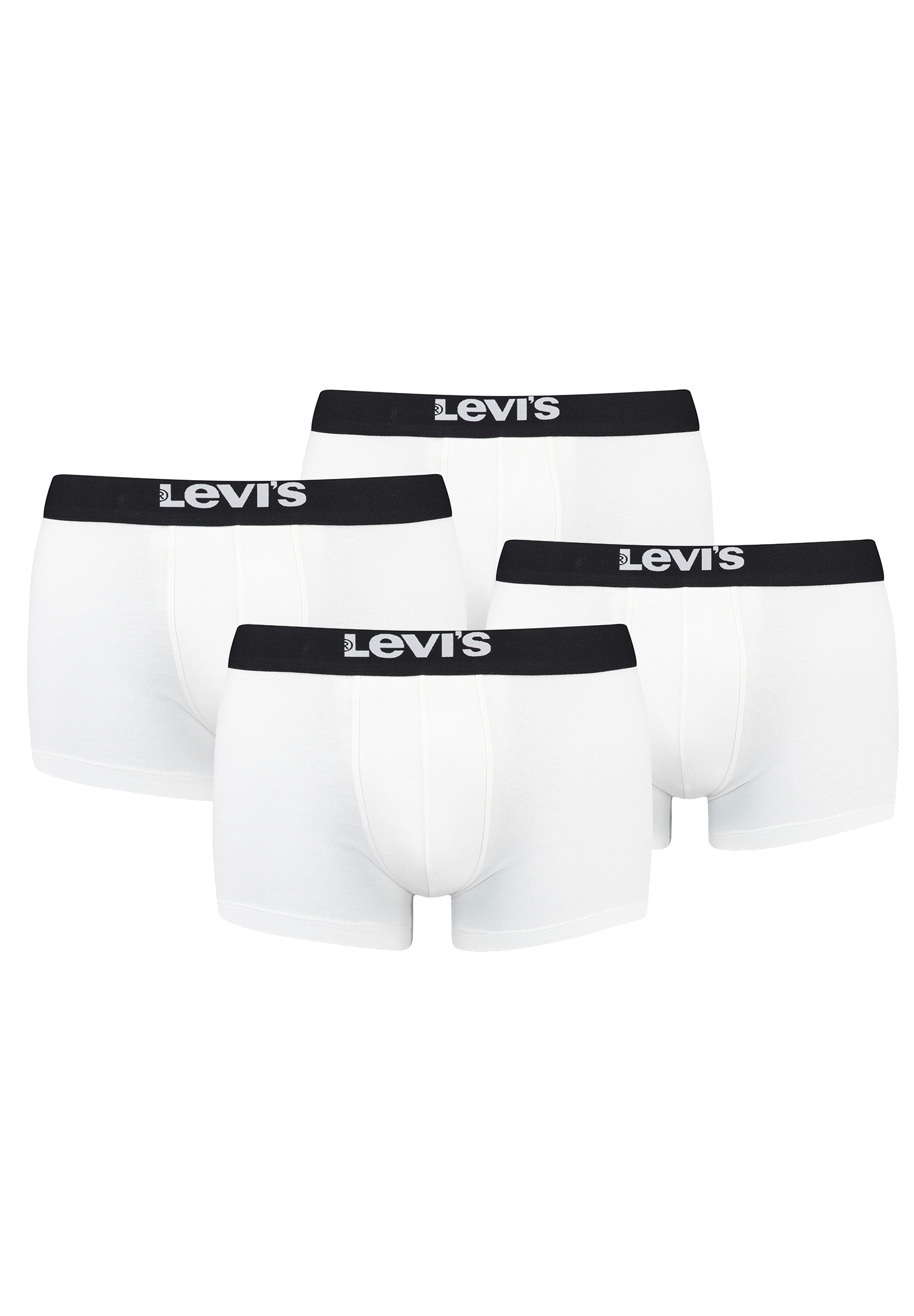 Levi's Solid Basic Herren Boxershorts Unterwäsche aus Bio-Baumwolle im 4er Pack