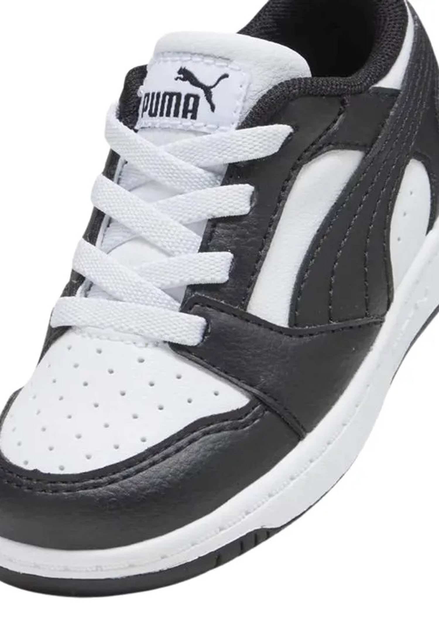 Puma Rebound V6 Lo AC PS Unisex Kinder Sneaker 396742 01 weiß/schwarz