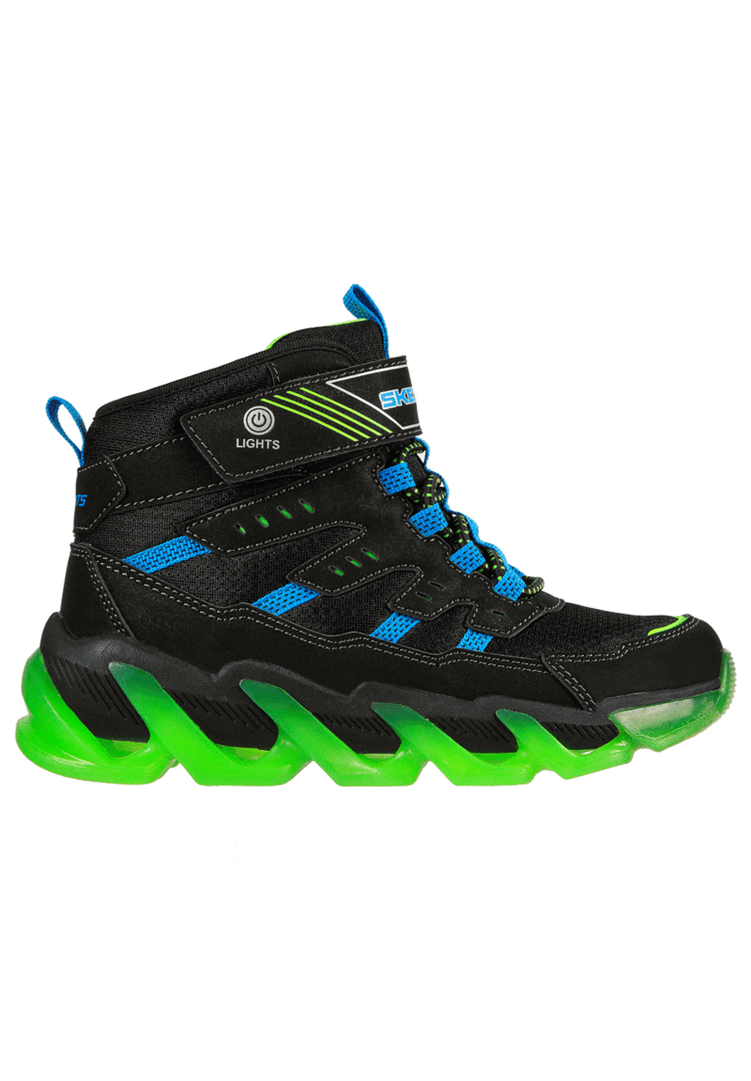 Skechers Kinder S Lights-Mega-Surge-FLASH BREEZE Unisex Sneaker Stiefel 400131L Schwarz