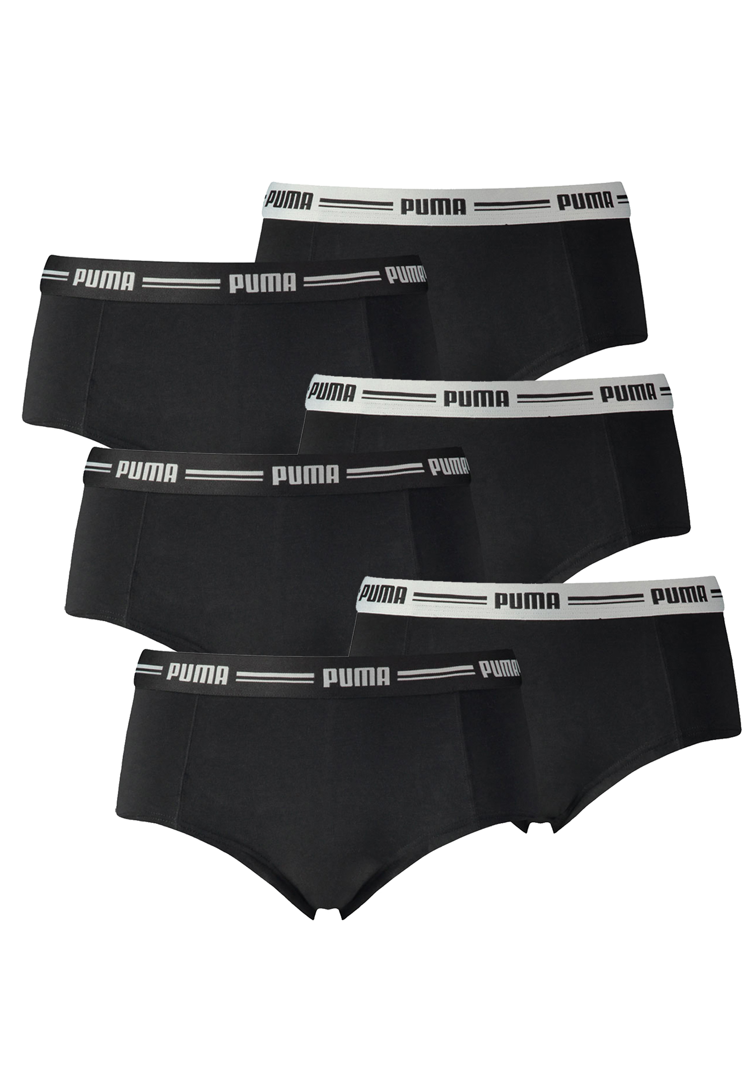 6er Pack Puma Iconic Mini Short Damen Panty Slip Shorty Unterwäsche Unterhose
