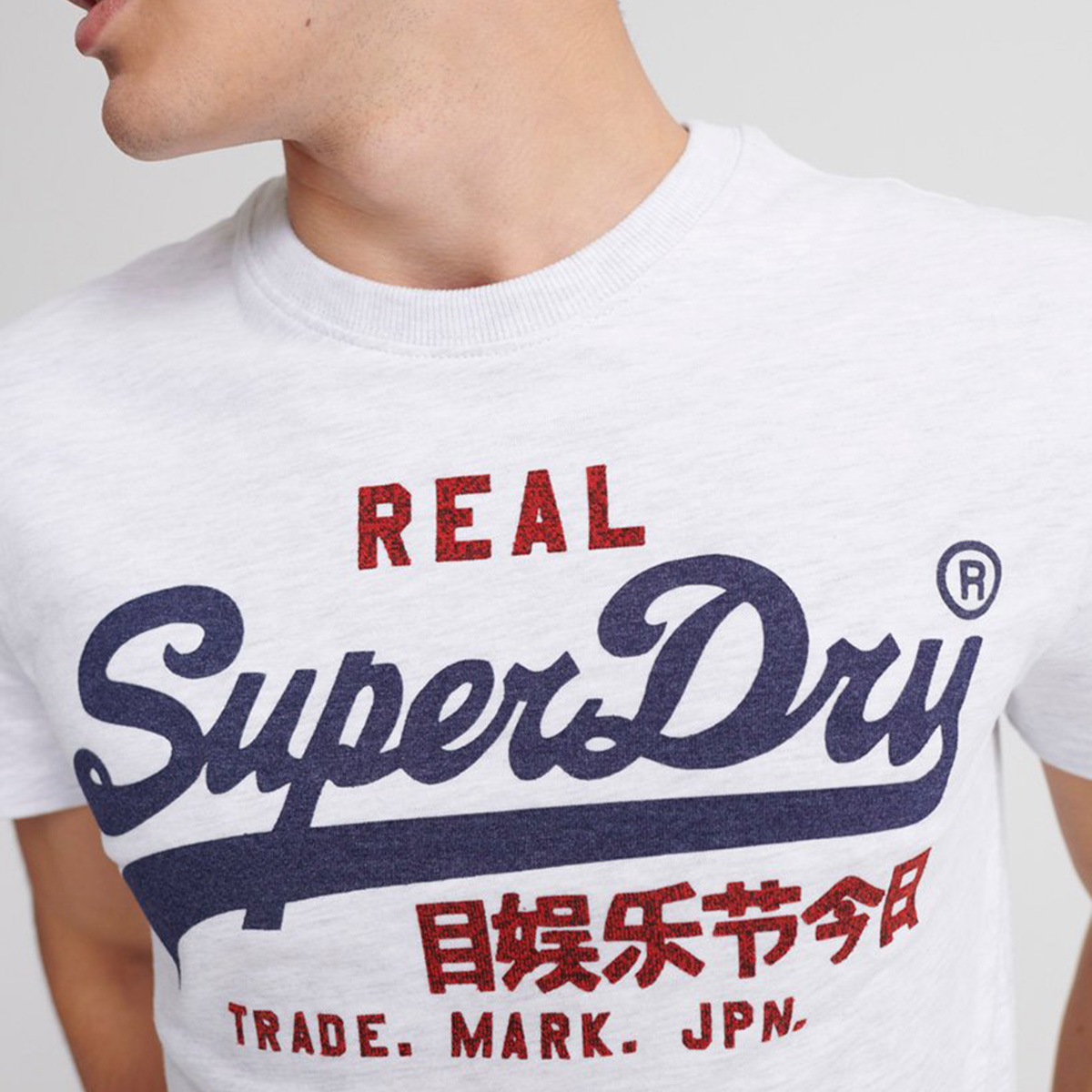 Superdry Herren VL Premium Goods Heat Sealed T-Shirt Short Sleeve M1000107A Grau