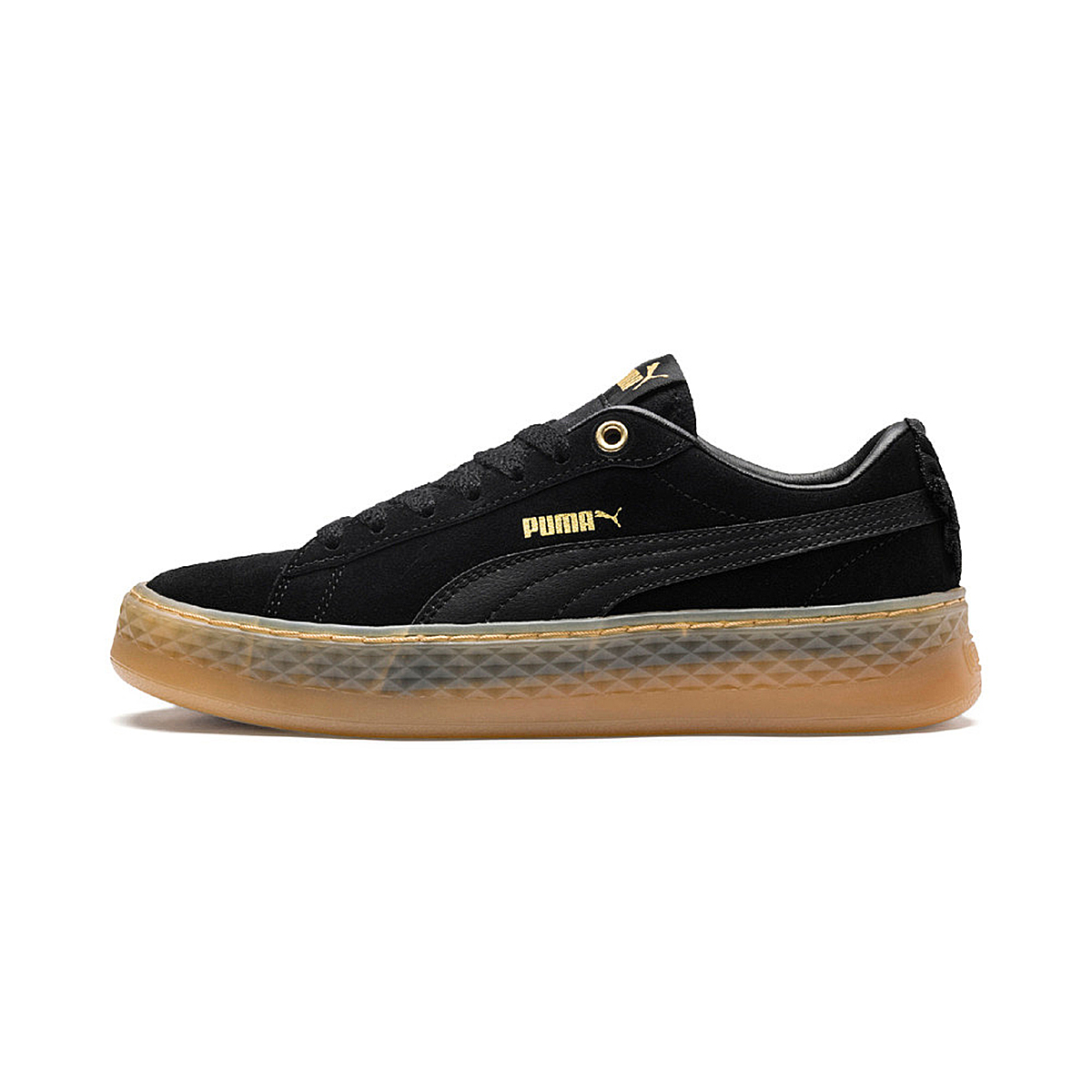 Puma Smash Platform Frill Sneaker Damen Schuhe 366928 01 schwarz