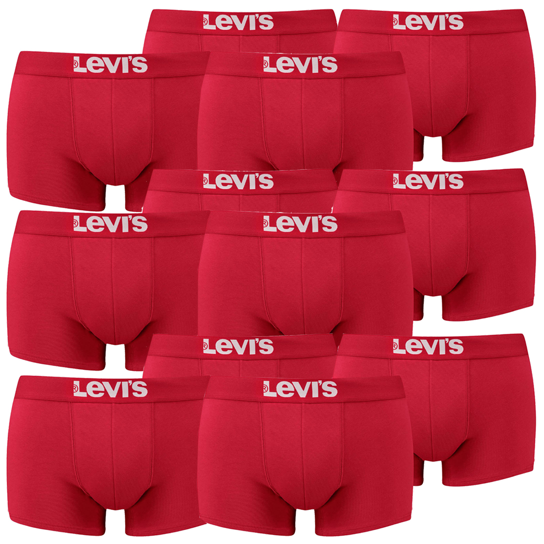 12er Pack Levis Men Solid Basic Trunk Boxershorts Unterhose Pant Unterwäsche