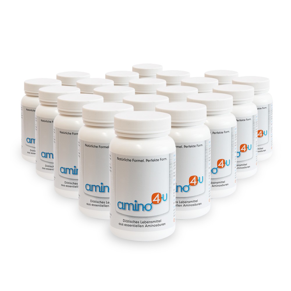 Amino4U Set Sparpaket alle 8 essentiellen Aminosäuren Muskelaufbau 20 x 120g Dose