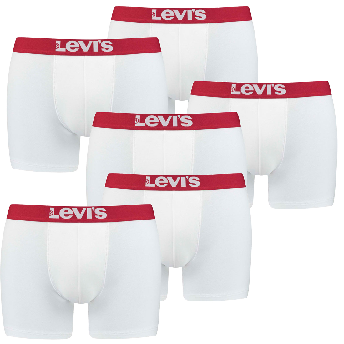 6er Pack Herren Levis Solid Basic Boxer Brief Boxershorts Unterwäsche Pants 