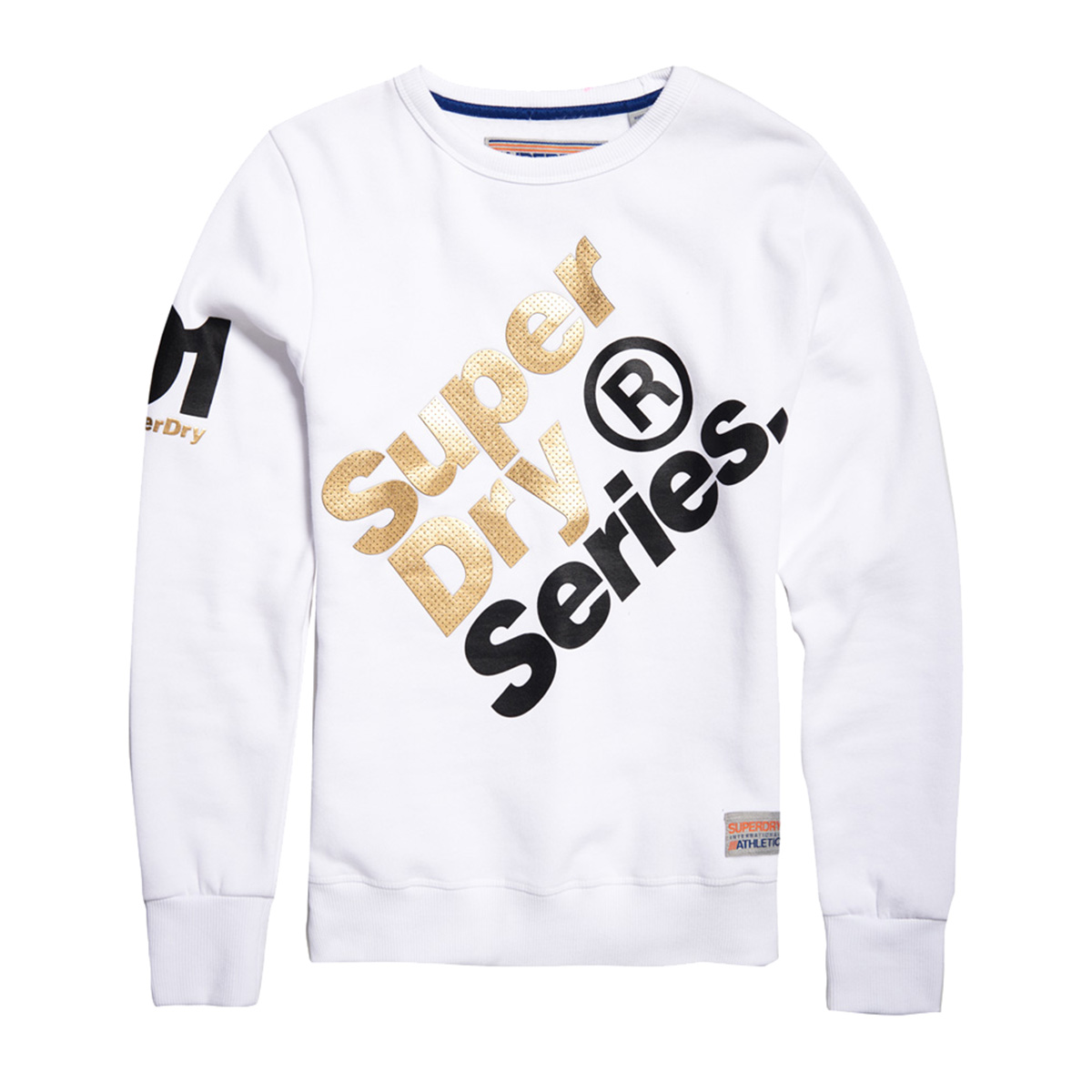 Superdry Herren Series Crew Sweatshirt Pullover Weiß