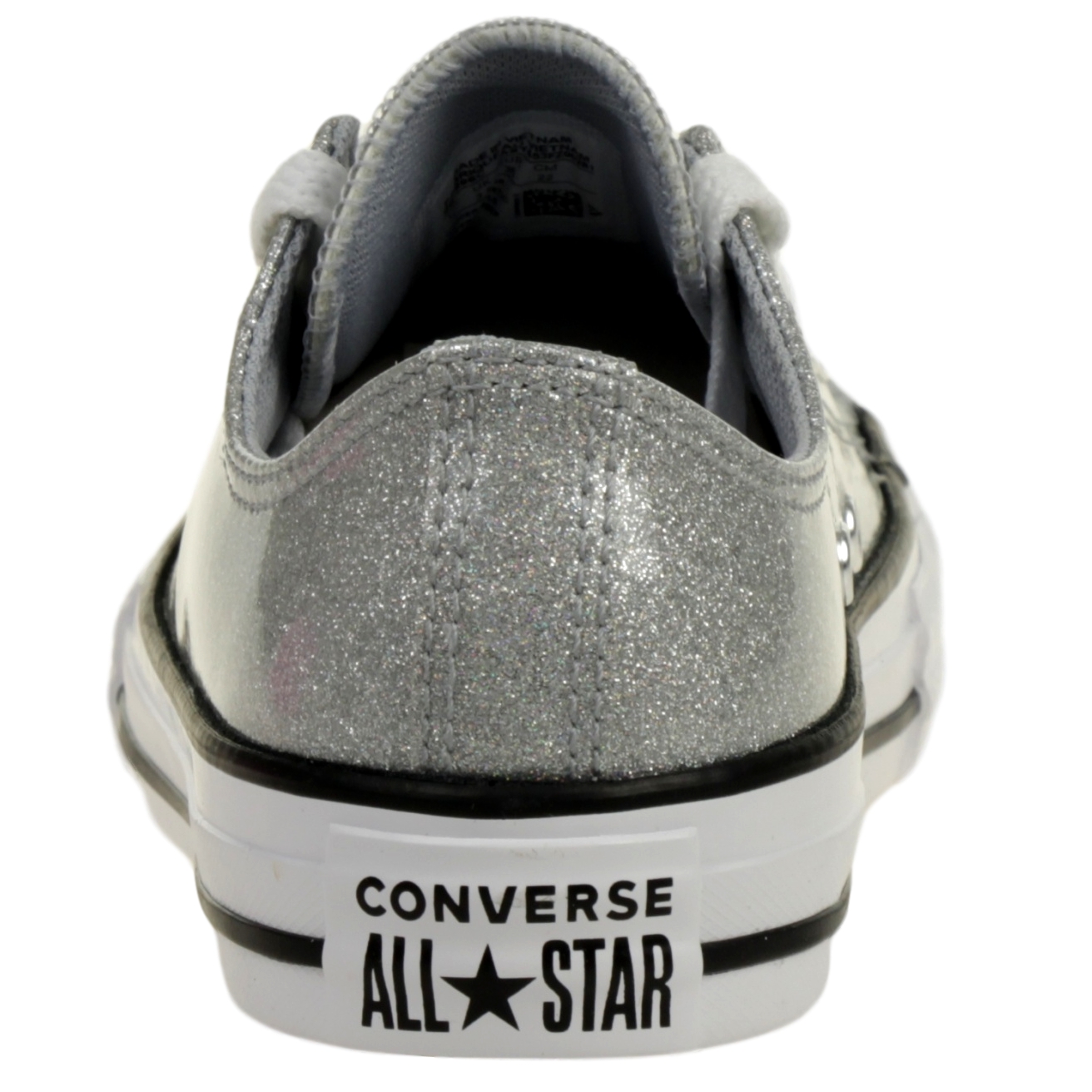 Converse CTAS OX Kinder Glitter Chucks Sneaker 666896C Silber