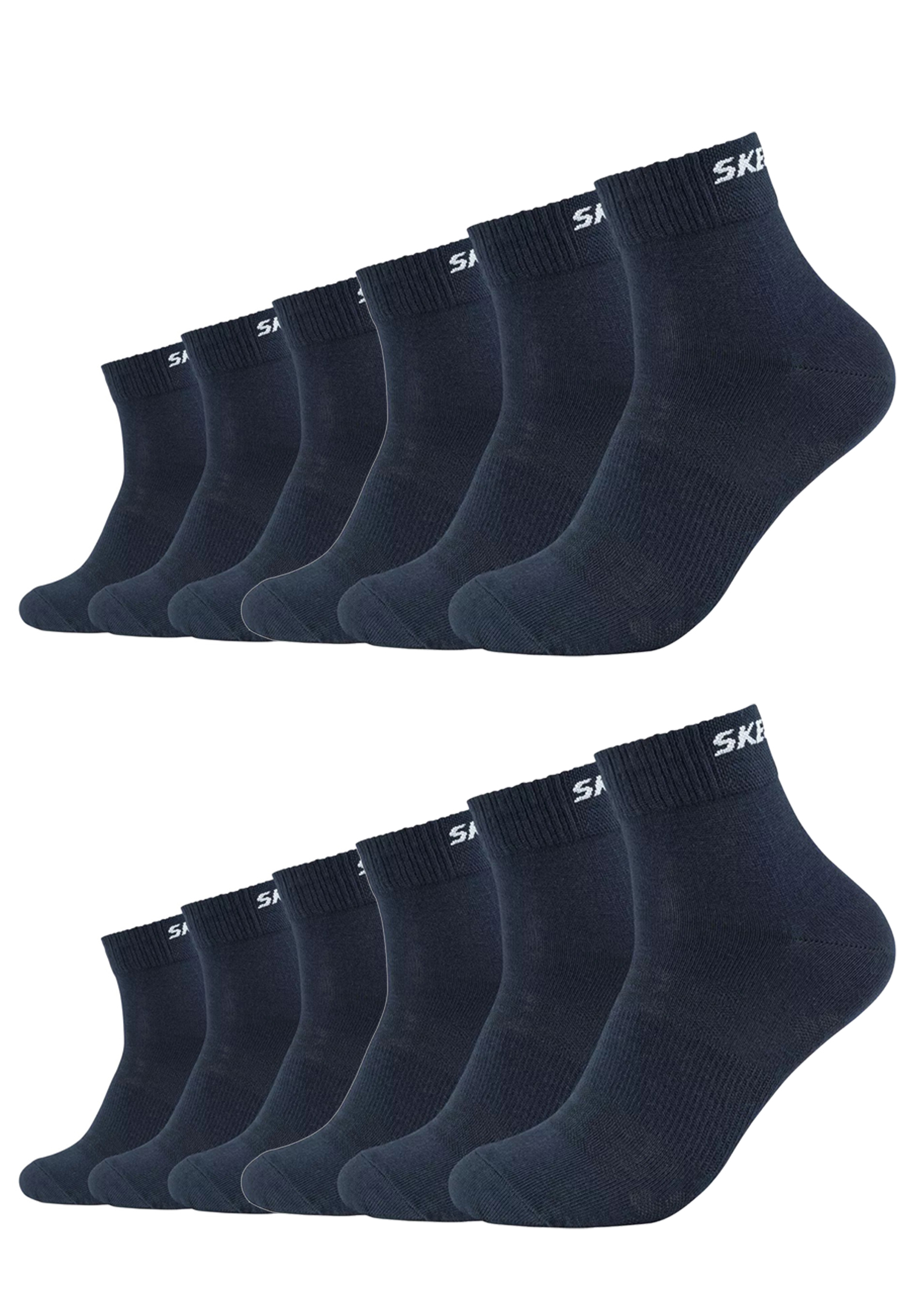 12 Paar Skechers Unisex Quarter Socken SK42017