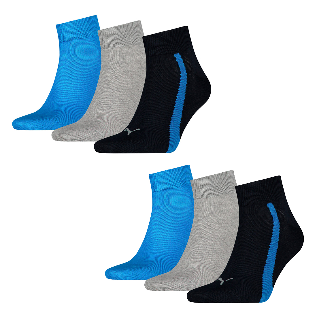 6 Paar Puma Lifestyle Quarter Socken Gr. 35 - 46 Unisex Sneaker Füßlinge