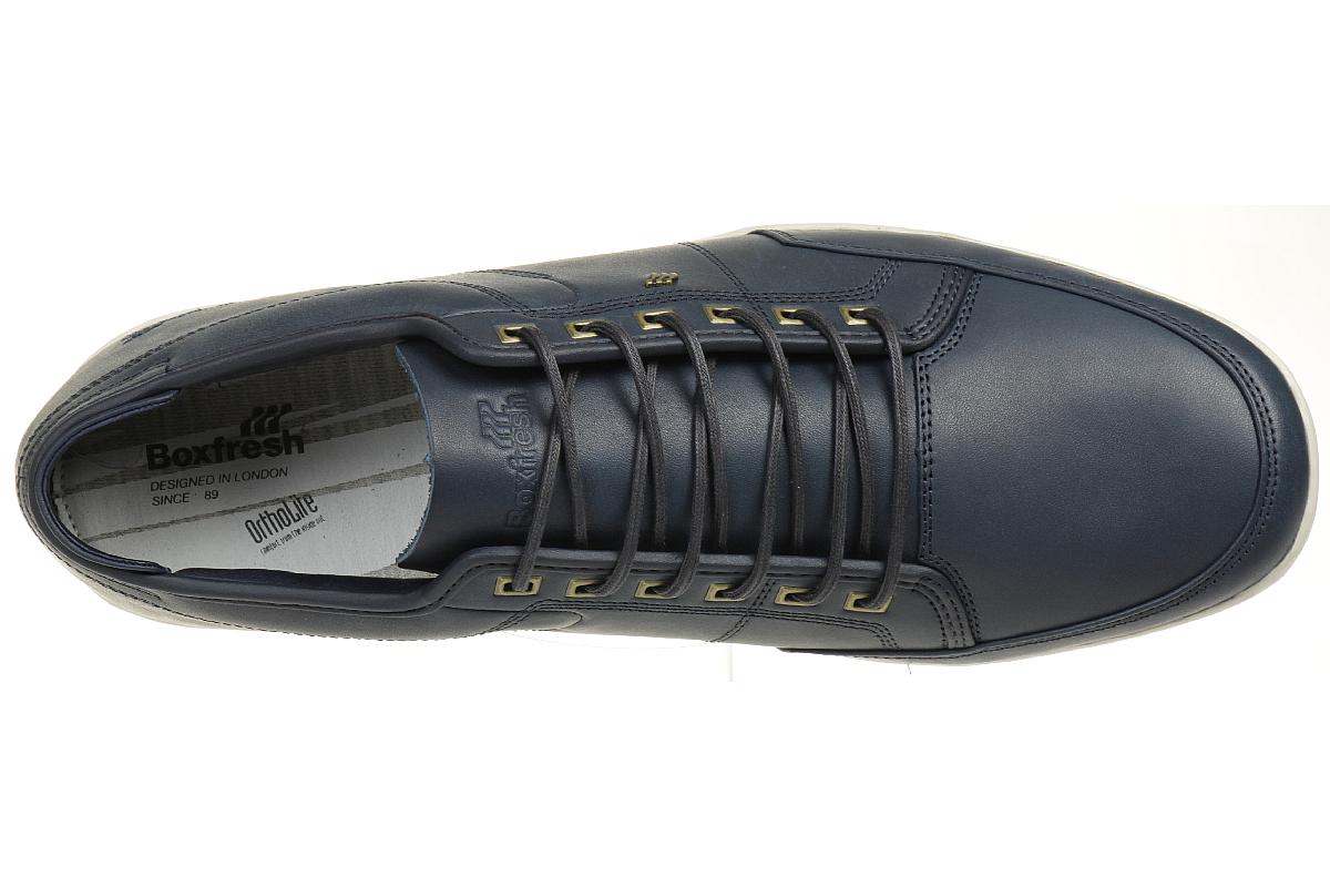 Boxfresh Sparko LEA Herren Sneaker Schuhe Leder E14855 blau