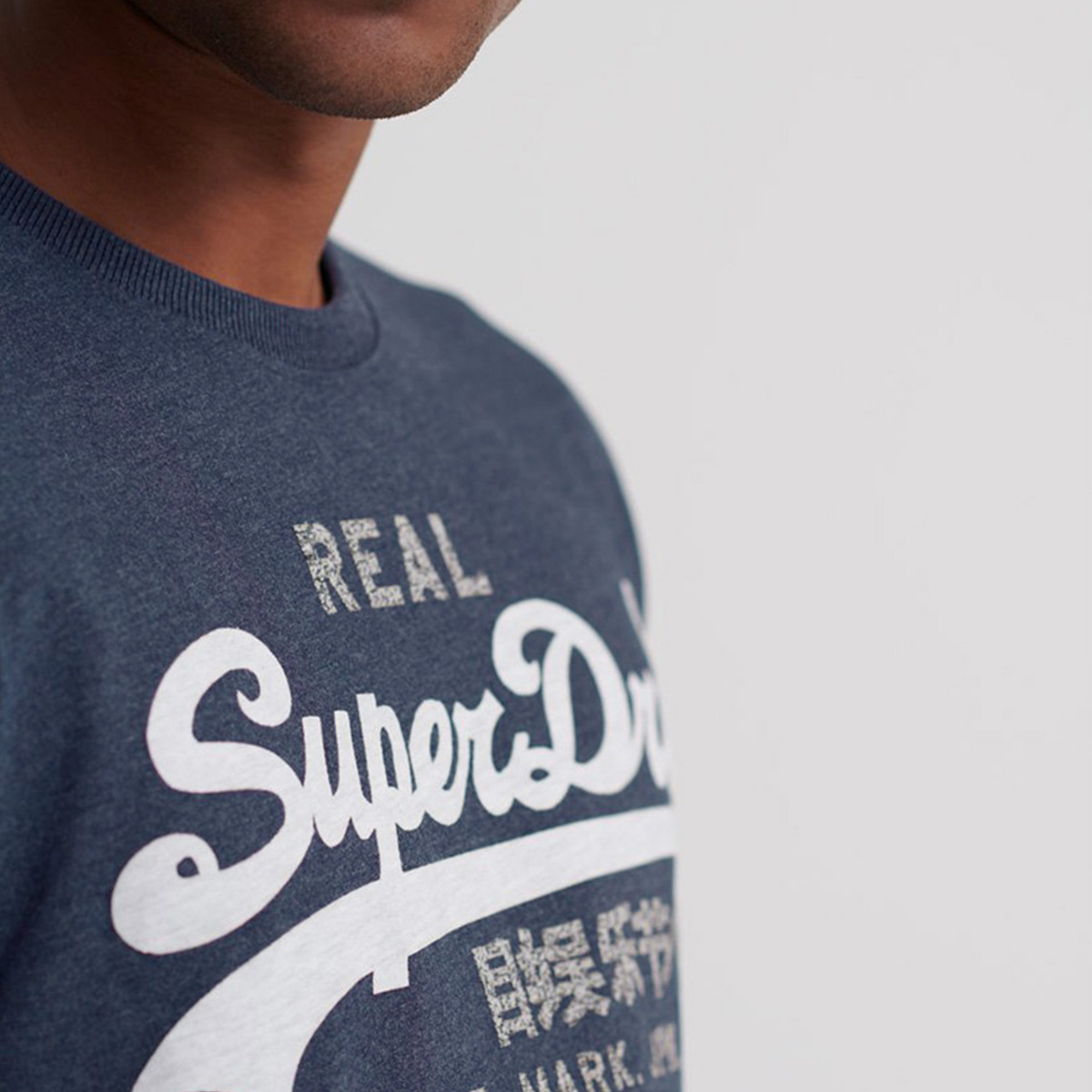Superdry Herren VL Premium Goods Heat Sealed T-Shirt Short Sleeve M1000107A Blau