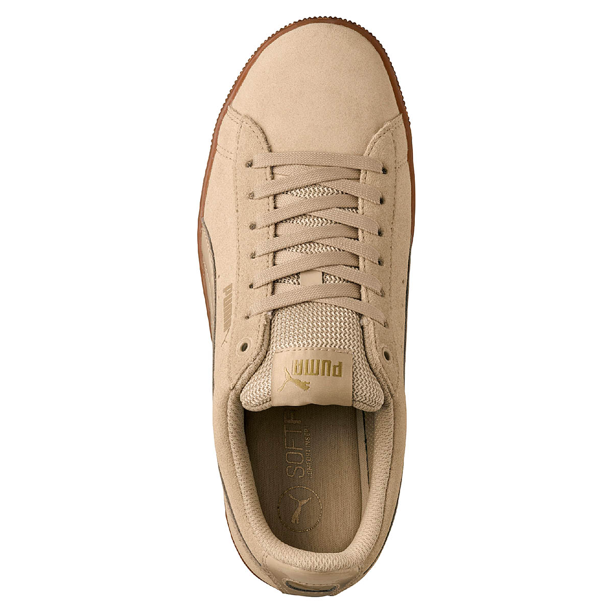 Puma Vikky Platform leather Sneaker Damen Schuhe 363287 14 beige