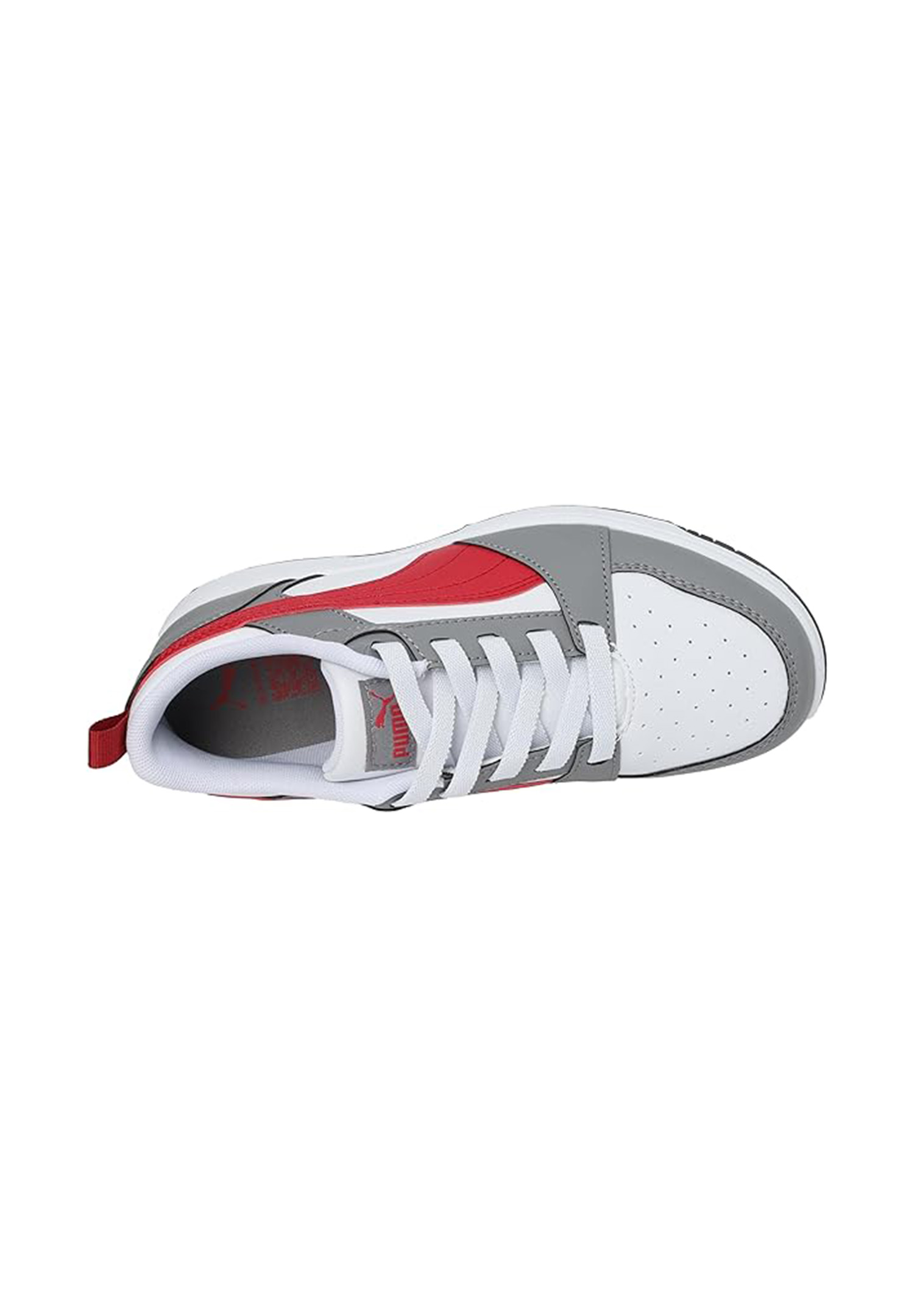 Puma Rebound V6 Lo AC PS Unisex Kinder Sneaker 396742 09 weiß/grau/rot 