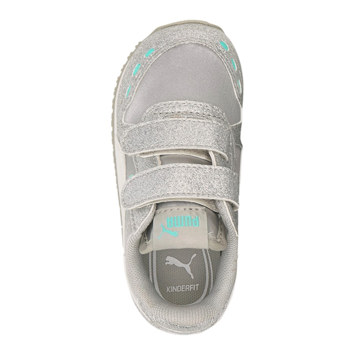 PUMA Cabana Racer Glitz V PS Inf Sneaker Schuhe Baby Mädchen Silber / Weiß 370986 