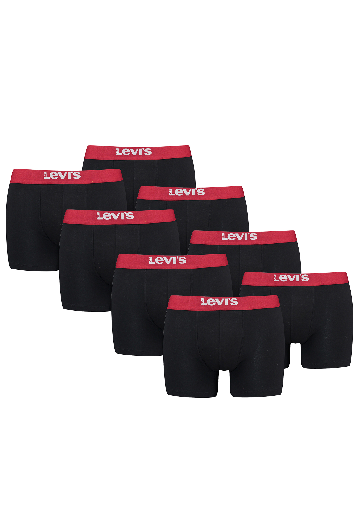 Levi's Solid Herren Boxershorts Unterwäsche aus Bio-Baumwolle im 8er Pack