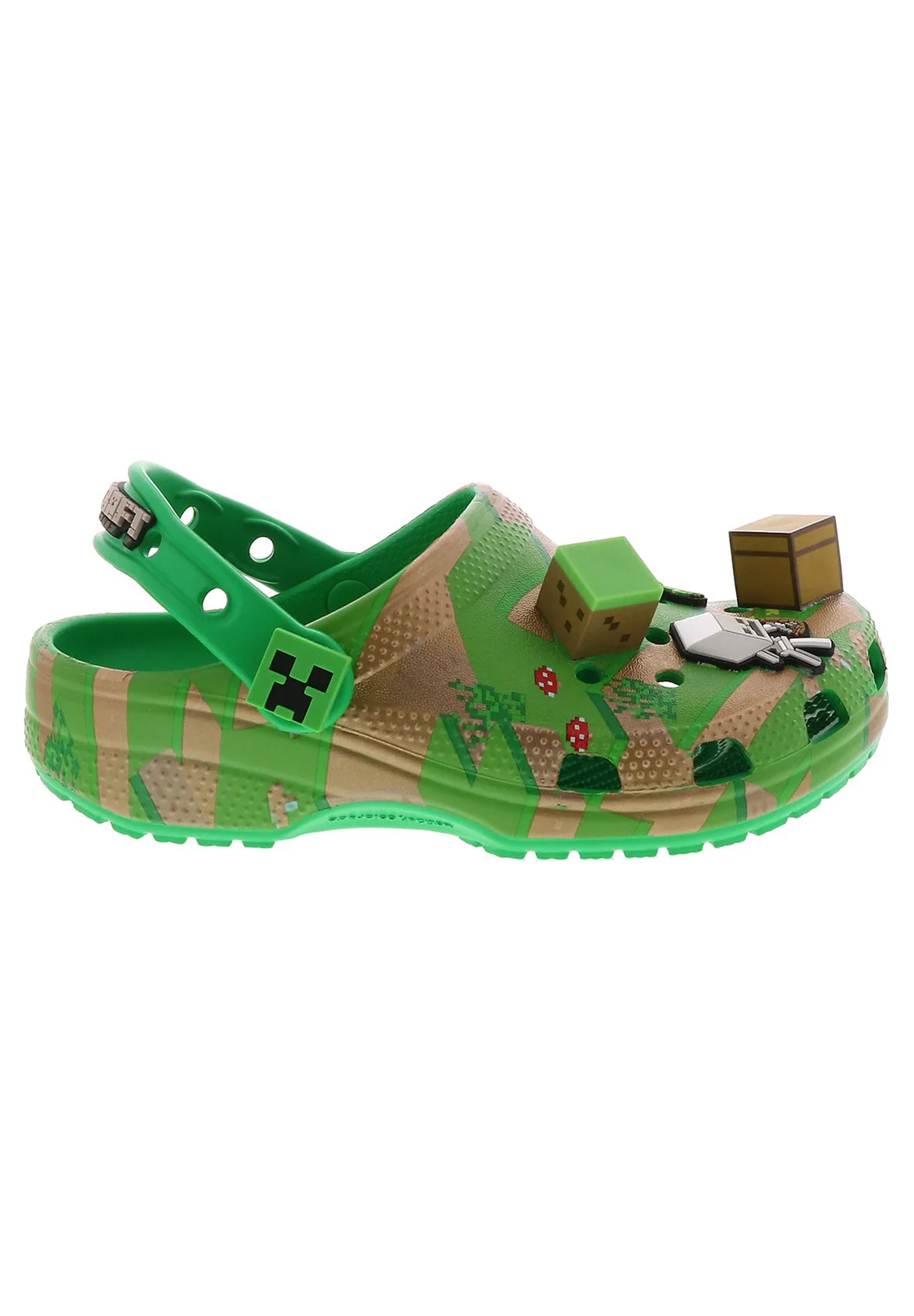 Crocs Kids Classic Minecraft Elevated Clog Sandale Schuhe 2087473 grün  