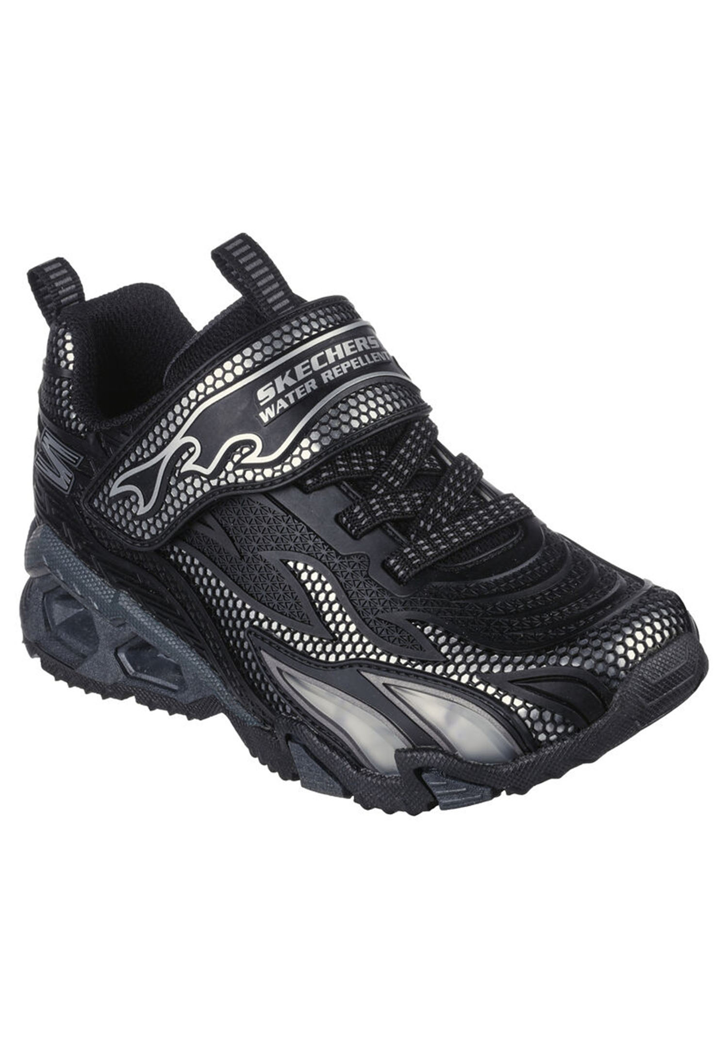 Skechers S-Lights Hydro Lights HEAT STRIDE Kinder Sneaker Schuhe LED 400116L BKSL schwarz/silber  
