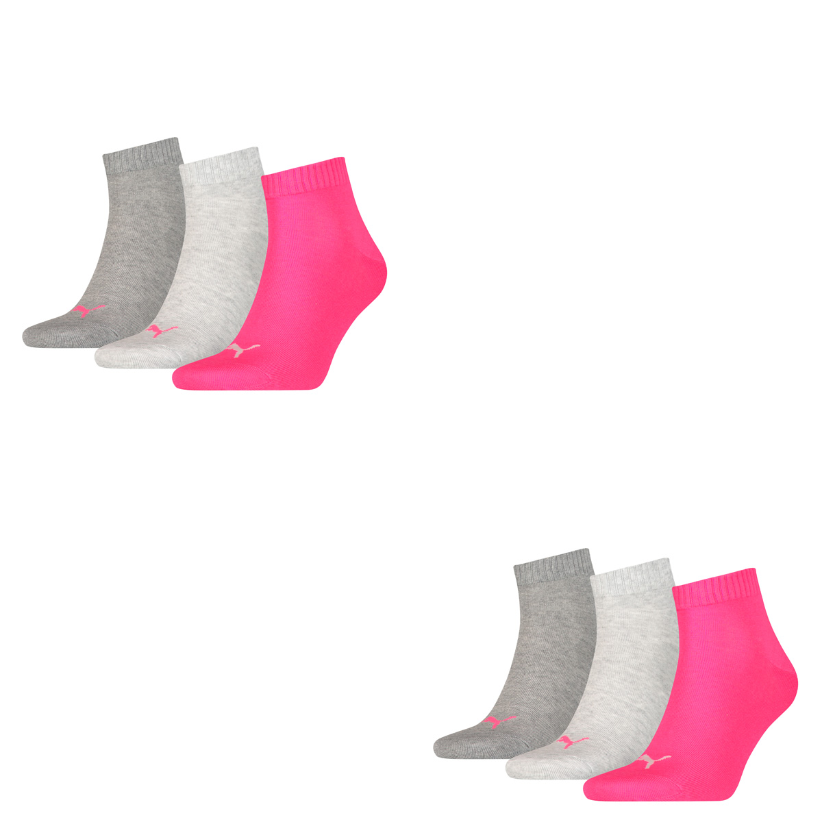 6 Paar Puma Unisex Quarter Socken Sneaker Gr. 35 - 49  für Damen Herren Füßlinge