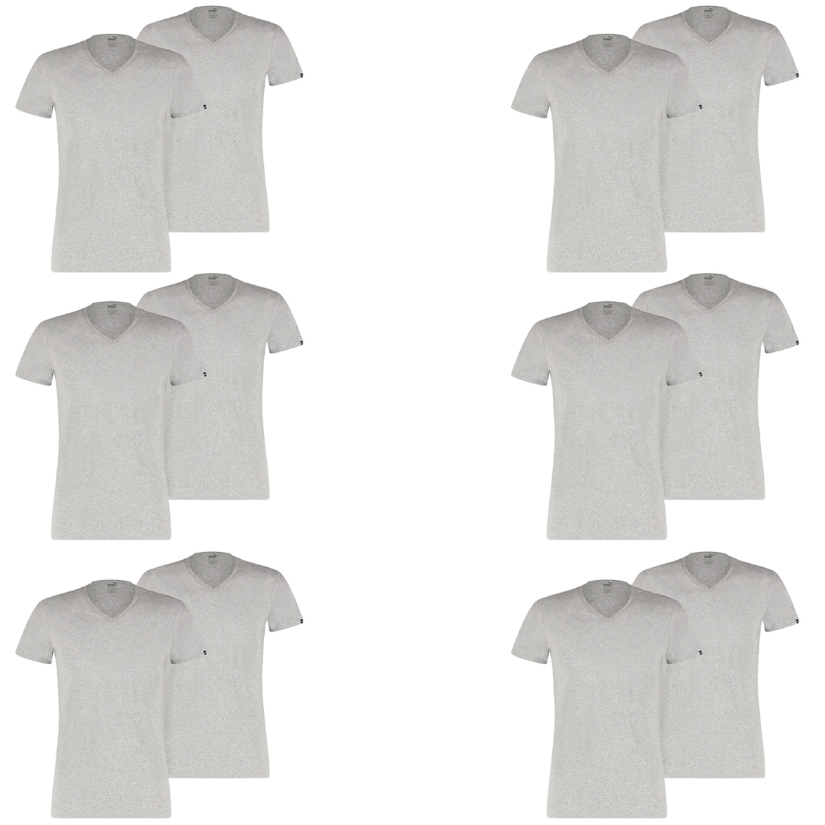 12 er Pack Puma Basic V Neck T-Shirt Men Herren Unterhemd V-Ausschnitt