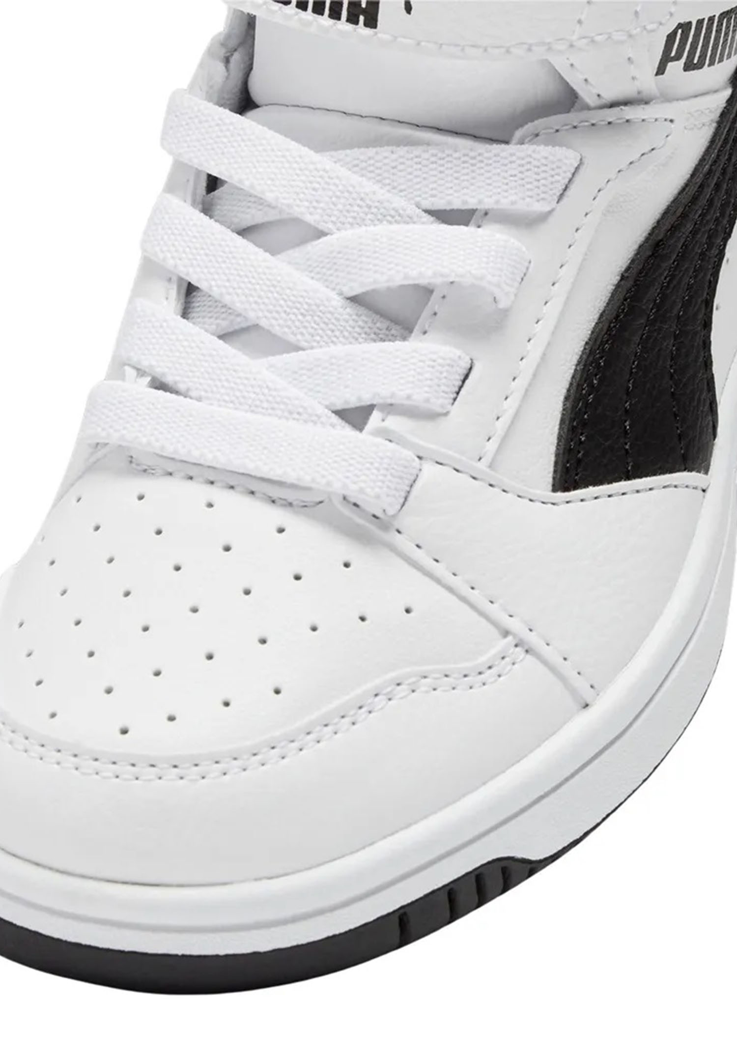 Puma Rebound V6 Mid AC+ PS Unisex Kinder Sneaker 393832 02 weiß/schwarz 
