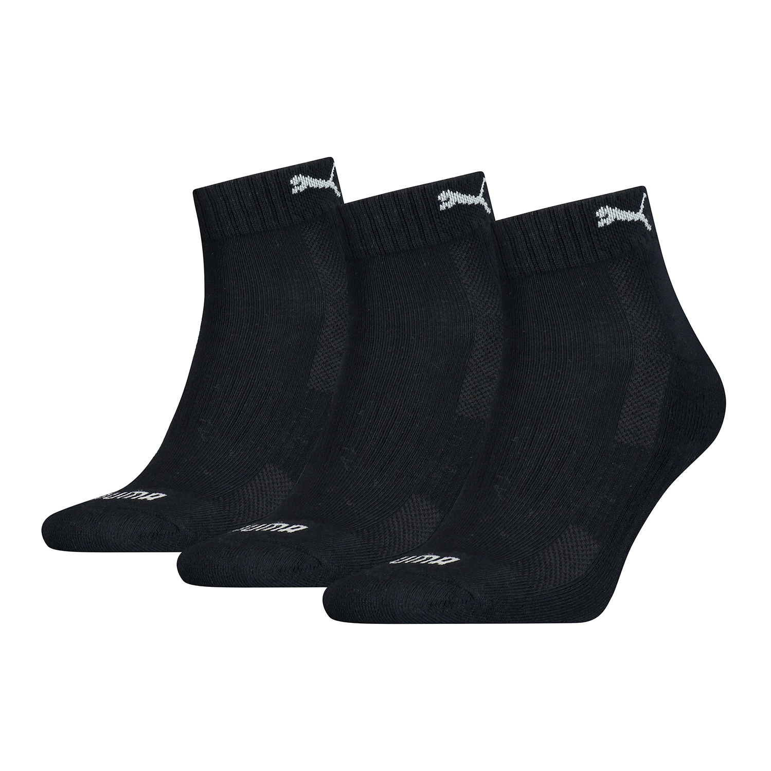 3 Paar Puma Quarter Socken mit Frottee-Sohle Gr. 35 - 46 Unisex Cushioned Kurzsocken