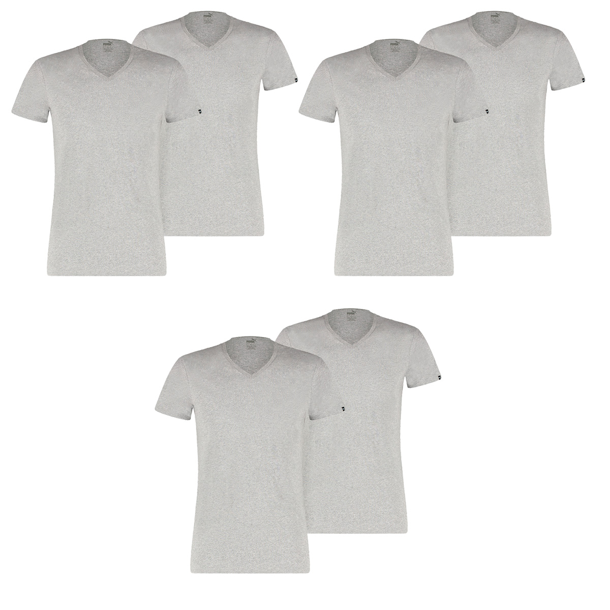 6 er Pack Puma Basic V Neck T-Shirt Men Herren Unterhemd V-Ausschnitt