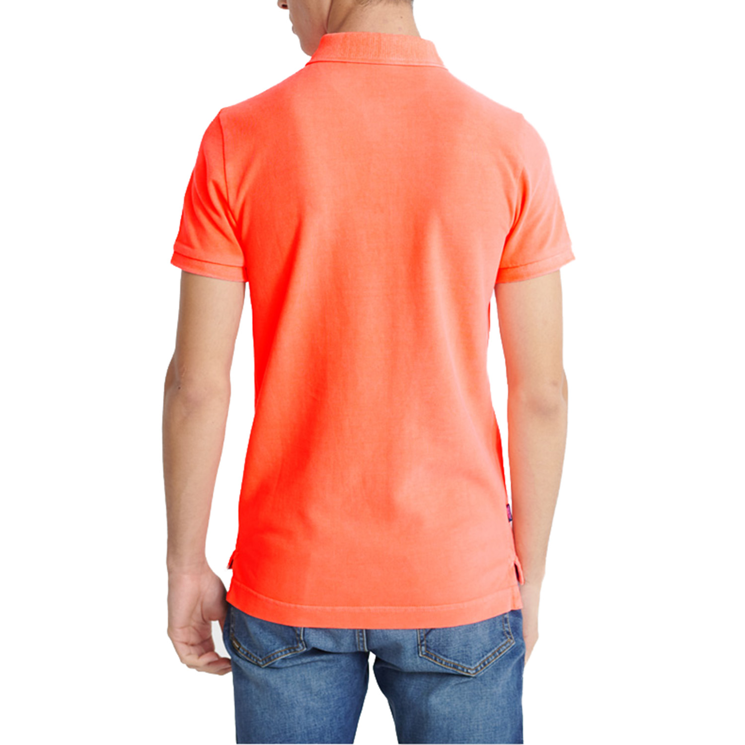 Superdry Herren Vintage Destroy S/S Pique Polo Shirt Sleeve Shirt M1110014A orange