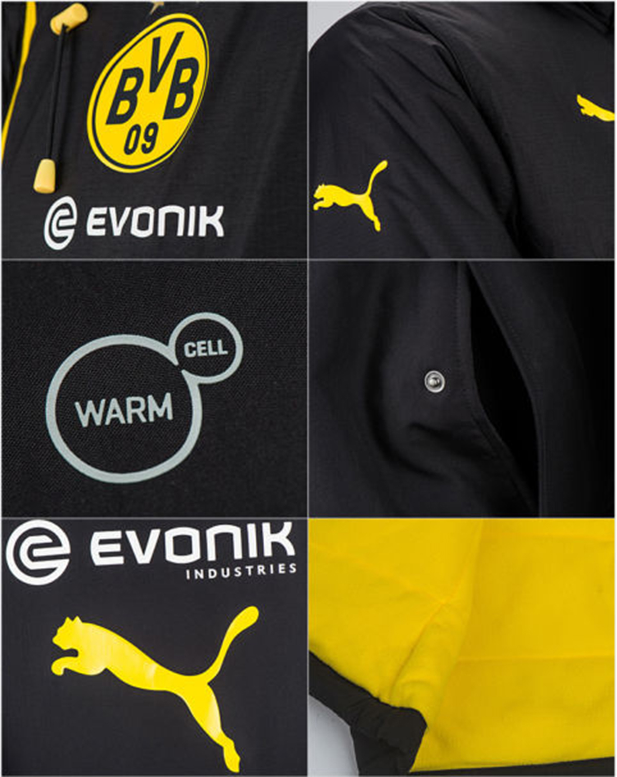 Puma BVB Bench Jacket Herren 750688 02 Borussia Dortmund Warm Cell