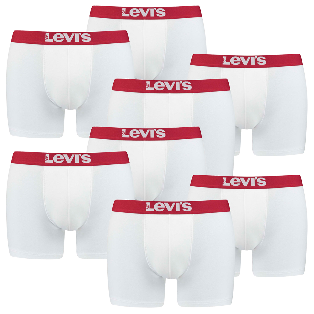 8er Pack Herren Levis Solid Basic Boxer Brief Boxershorts Unterwäsche Pants 