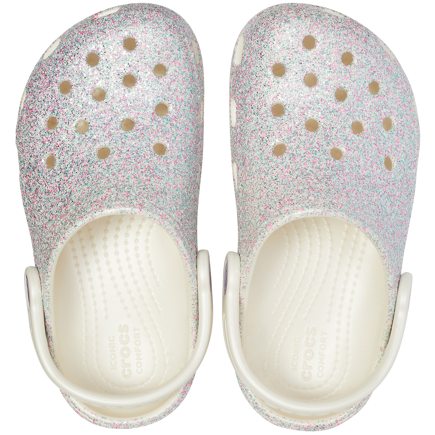 Crocs Classic Glitter Clog K Kinder Clog Roomy Fit 205441-159 rosa glitzer