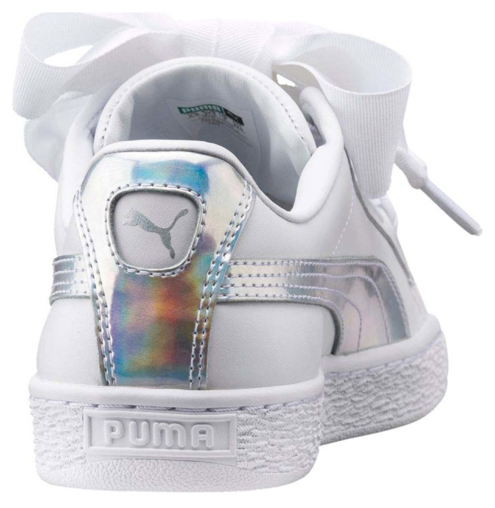 Puma Basket Heart Explosive W Sneaker Damen Mädchen Schuhe 363626 02 weiss silber