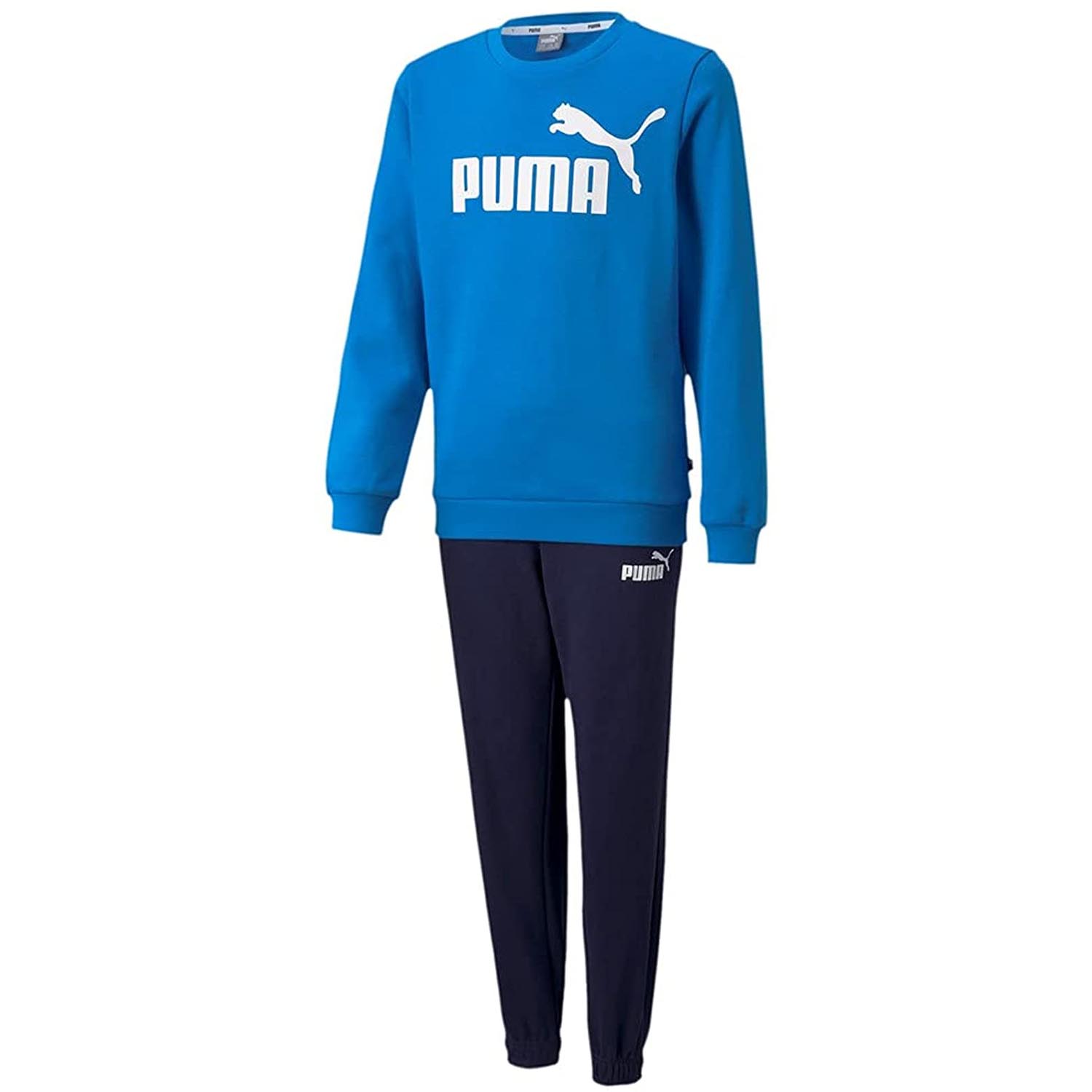 Puma ESS LOGO Sweat Suit FL B Kinder Unisex Jogginganzug 582119 Blau 