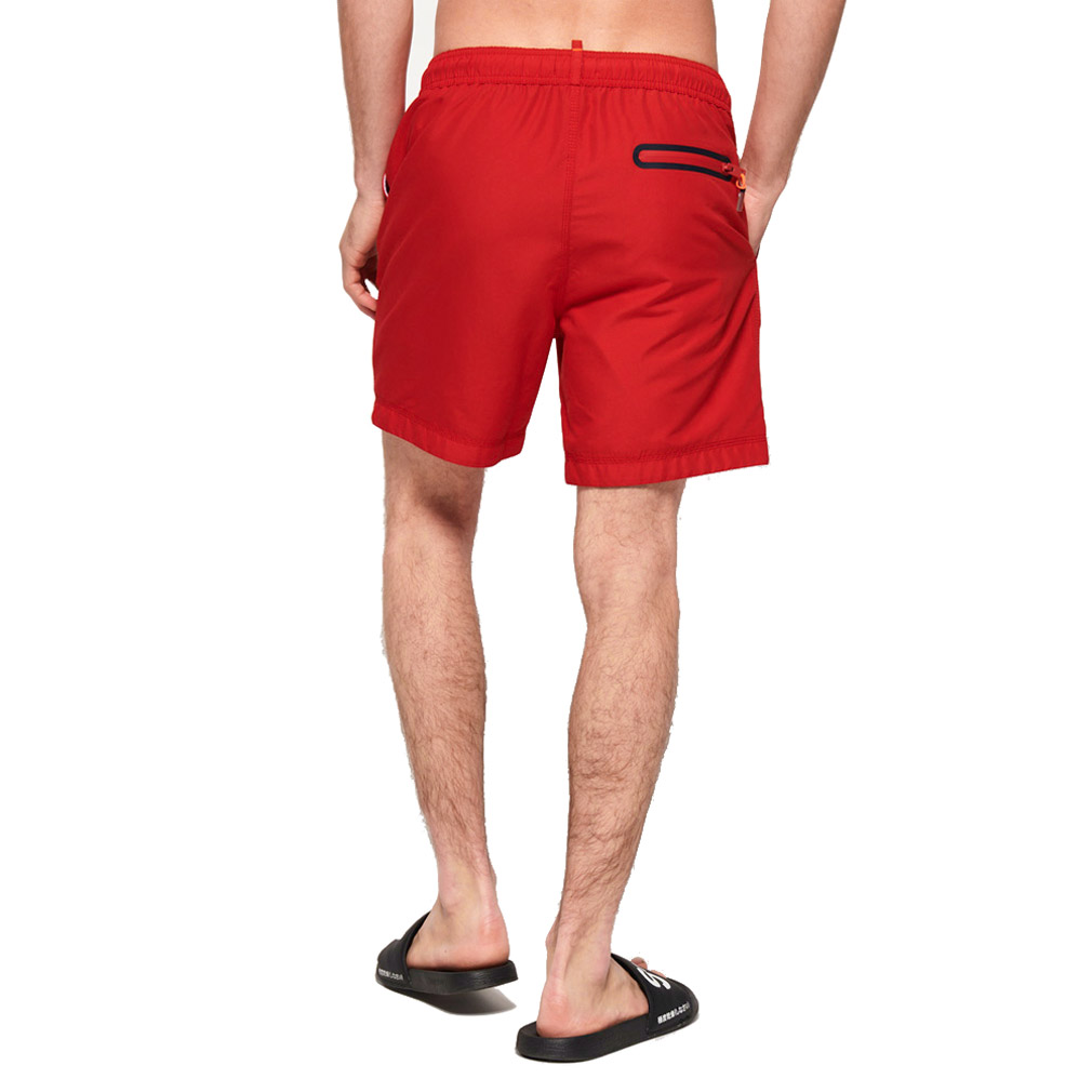 Superdry Herren Water Polo Swim Short Badehose Schwimmhose M30018AT Rot