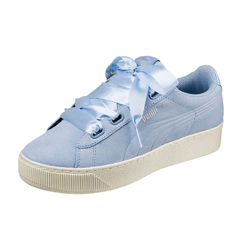 Puma Vikky Platform Ribbon S leather Sneaker Damen Schuhe 366418 04 blau