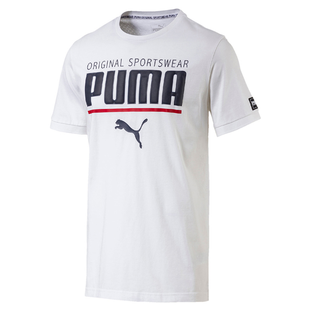 PUMA Style Athletic Tee Herren T-shirt Sportswear 850058 02 weiss