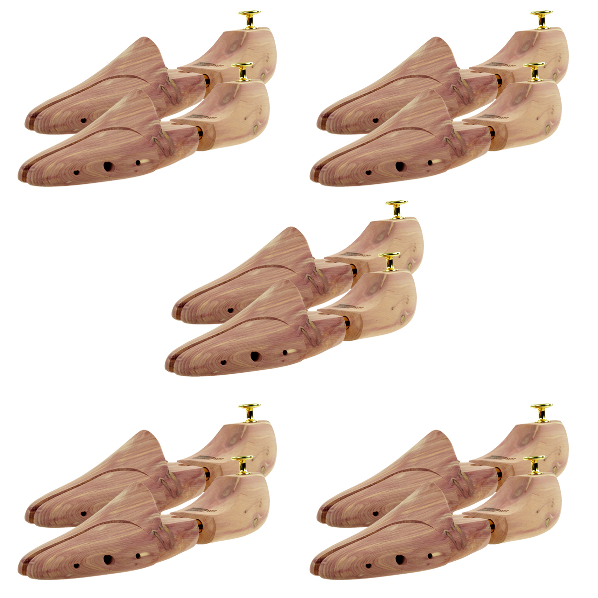 Schuhspanner aus Zedernholz Echtholz für Damen und Herren mit Doppelfeder Optimale Passform und Ventilation 5 Paar